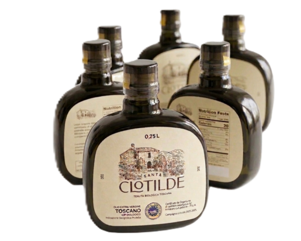6 Bottiglie Olio Extra Vergine Toscano IGP Biologico Formato 0,25L